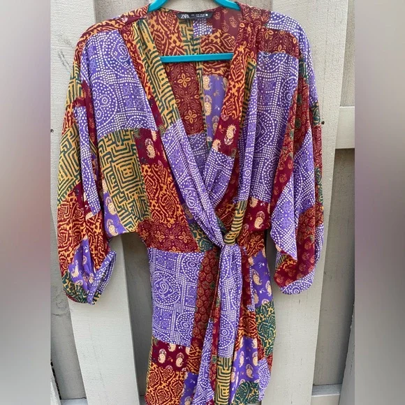 Zara Patchwork Dress- Medium - Picture 3 of 4